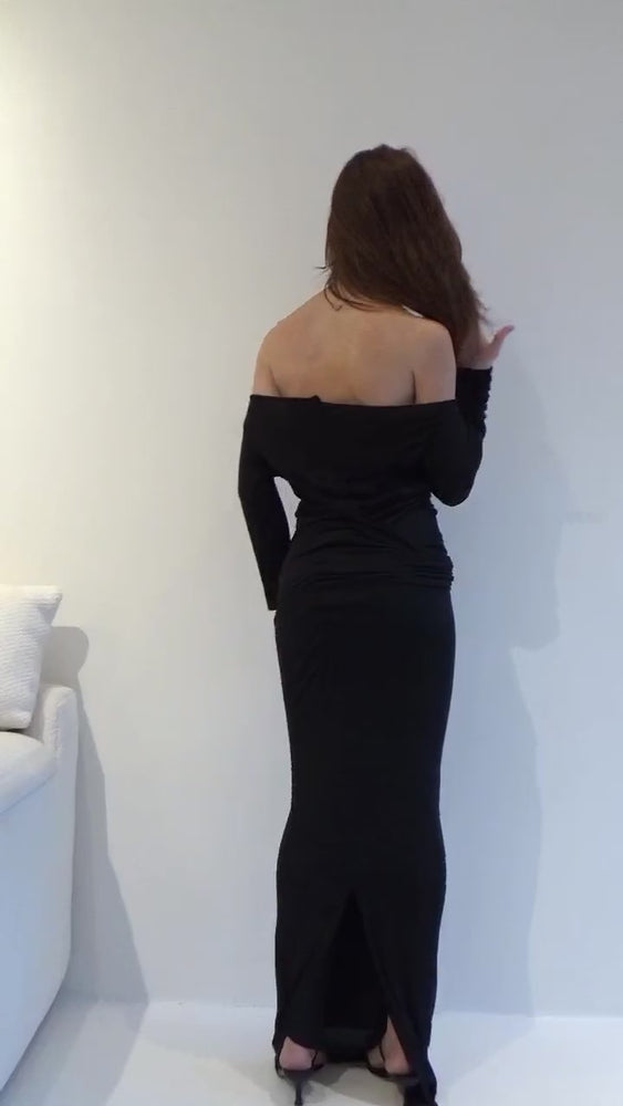 
            
                Load and play video in Gallery viewer, Draped Long Sleeve Dress
            
        
